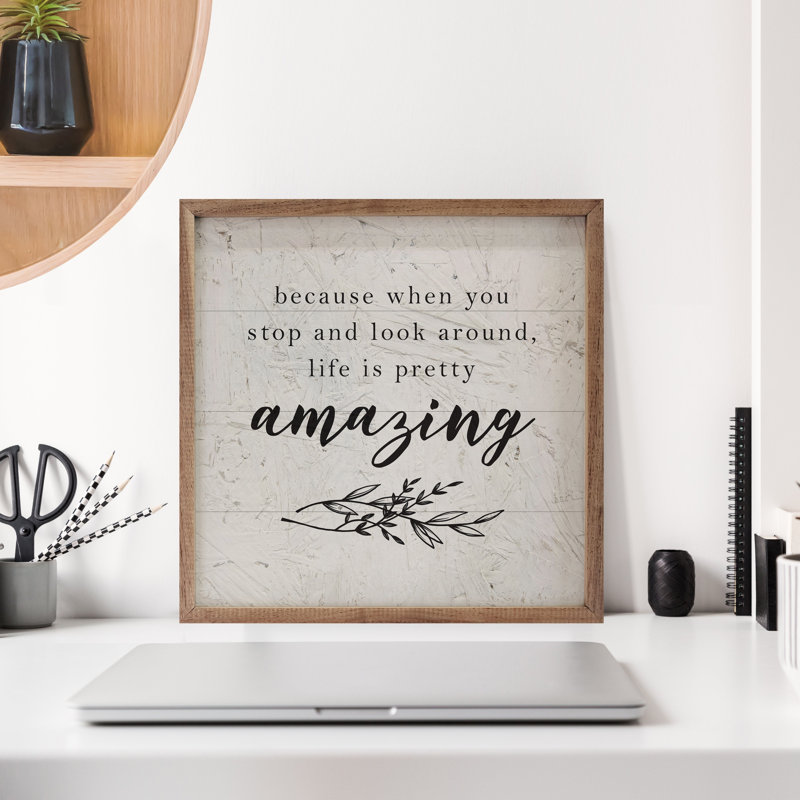 «Parce que quand vous arrêtez de verdure», H 8 po x l 8 po