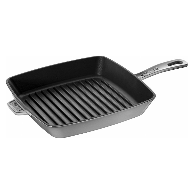 Staub Grill Pans 30 cm Cast Iron Square American Grill, Graphite Gray, 10" x 10"