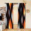 Rideau filtrant la lumière de style abstrait 2PCS avec motif de vagues gris noir et orange, décor moderne pour la maison, conception facile avec passe-tringle, rideaux toutes saisons pour le salon-129198904