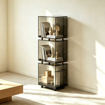 Vitrine modulaire empilable en acrylique