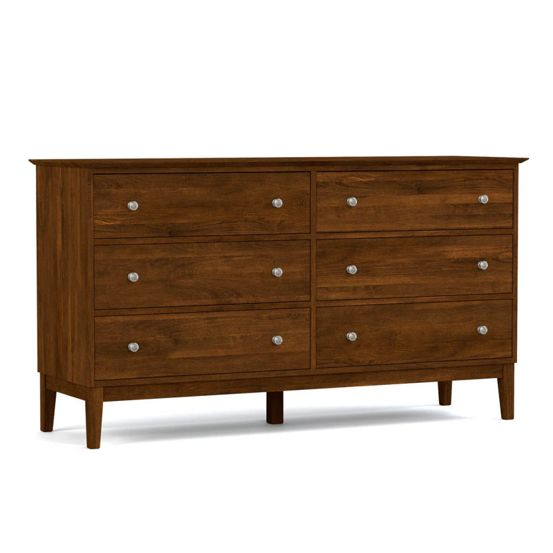 Origins 6 - Drawer Solid Wood Dresser, Nickel