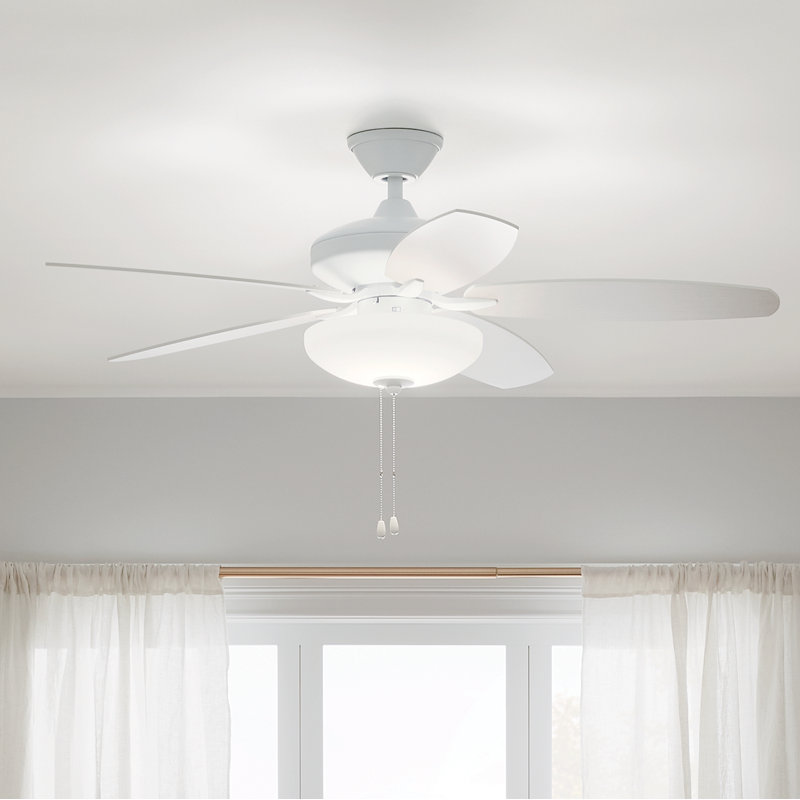 52'' Ceiling Fan with LED Lights, Matte White