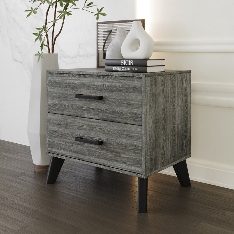 Jeweldine 21.65'' W Nightstand, Dark Gray