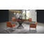 Amaja Walnut Round Metal Base Dining Table