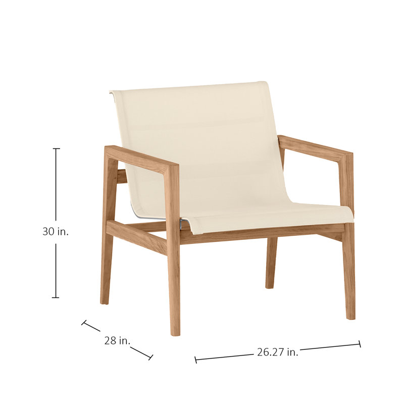 Coast Patio Lounge Chair, Natural Teak Frame/Canvas Sling