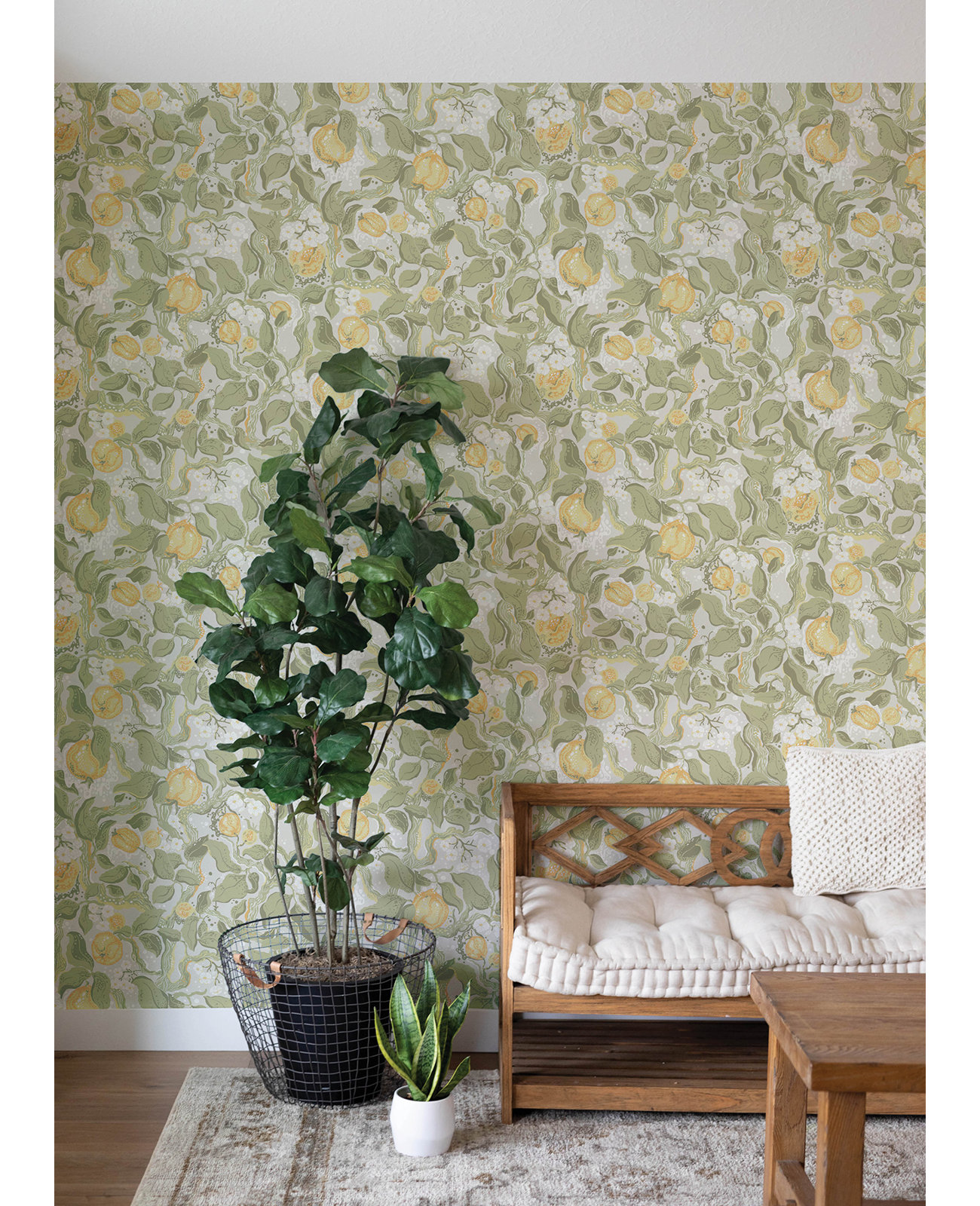 Botanical Wallpaper, Green/Yellow