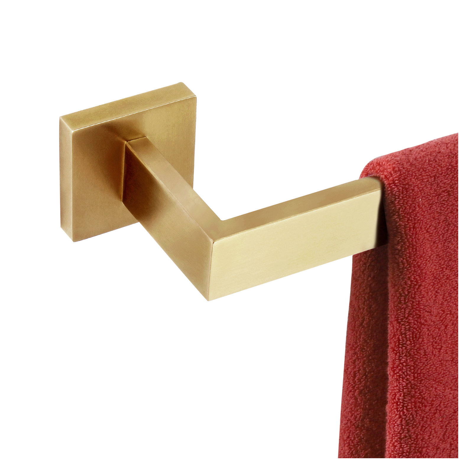 25.5" Wall Mounted Towel Bar, Brushed Gold, 2" H x 25.5" W x 3" D