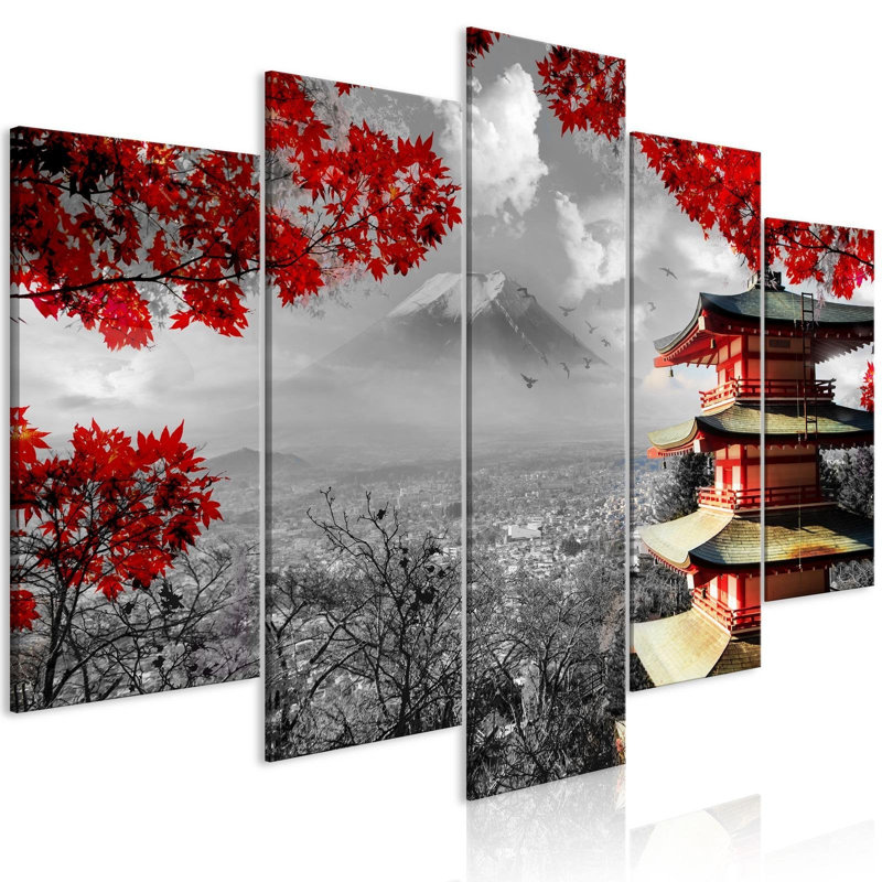 Edd Japanese Adventure sur toile, reproduction de 5 pièces, H 40 po x l 80 po x P 0,7 po