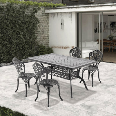 5-Piece Set Of All-Weather Cast Aluminum Dining Furniture Set