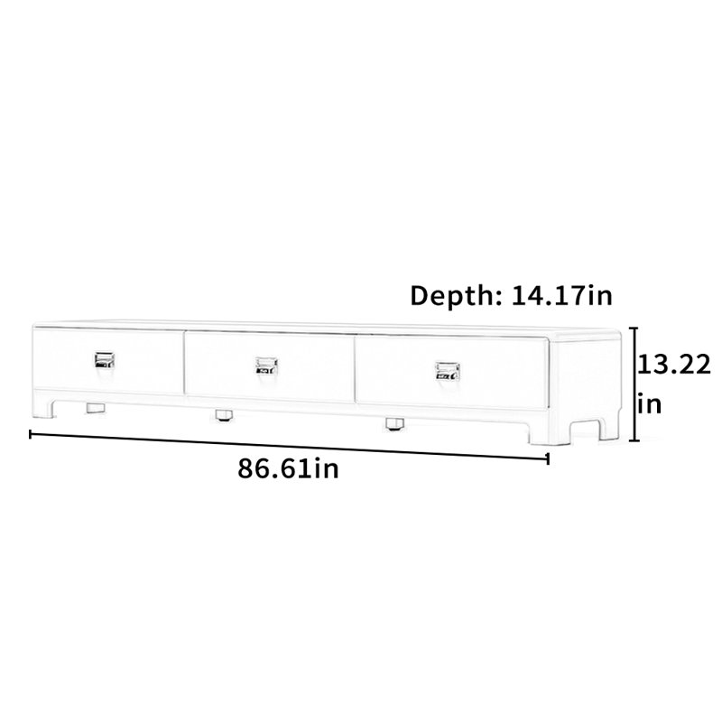 Meuble télé de style crème, 86.61"