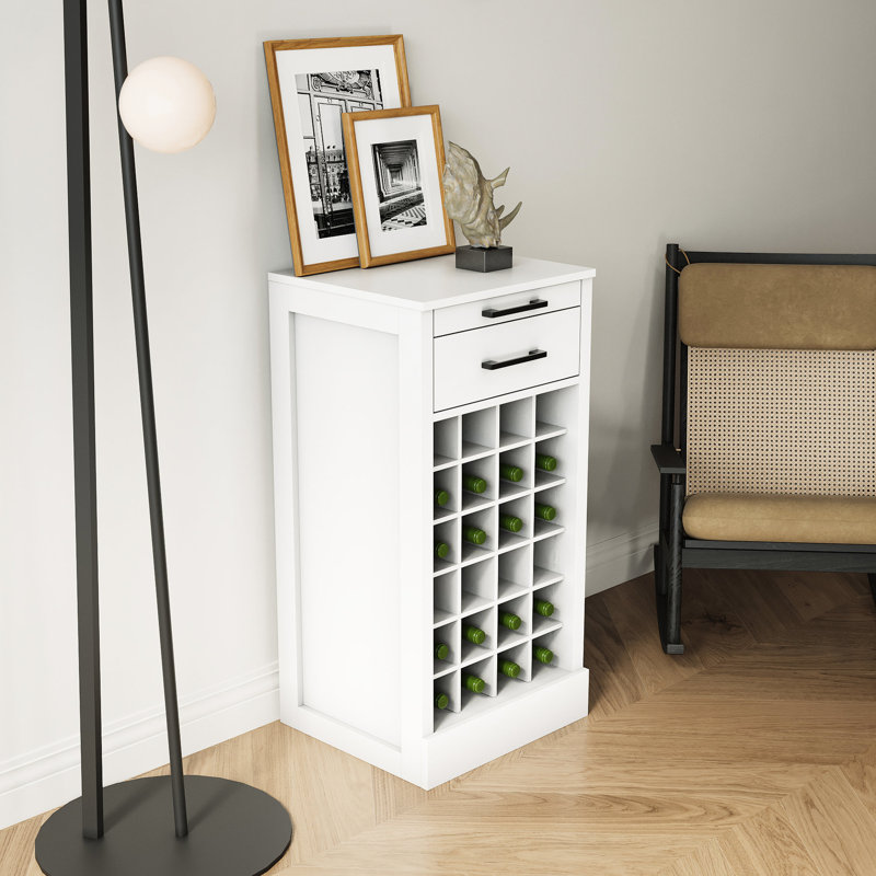 Armoire à vin modulaire 28 en noyer brun terreux - ajoute de la chaleur à la maison, H 18,26 po x l 15,7 po x P 34,64 po