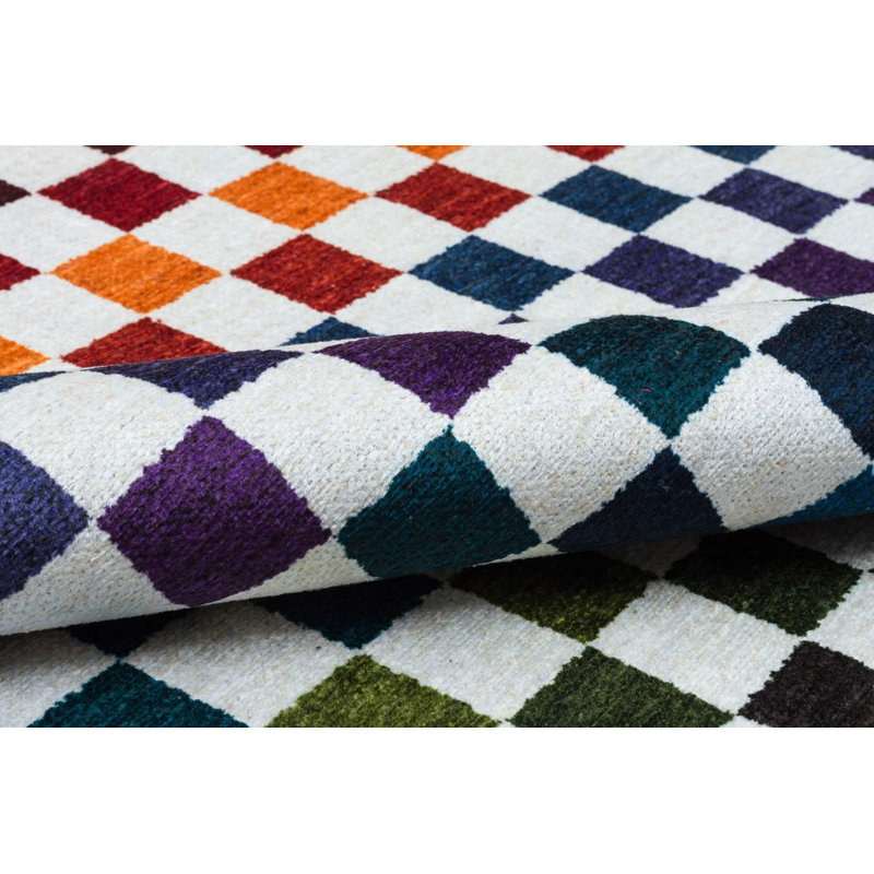 Tapis intérieur / extérieur en polypropylène tissé à la machine Nadiah, Rectangle 4 pi 7 po x 6 pi 7 po