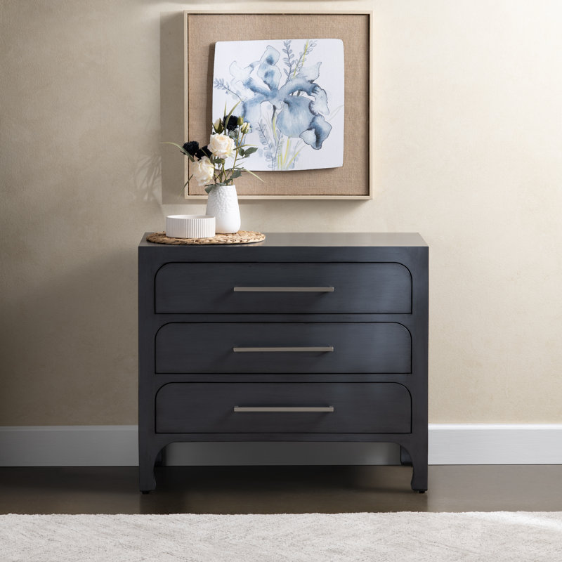 Warm Blue 3-Drawer Accent Chest