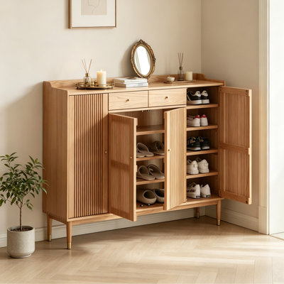 Burlywood Simple Solid Wood Shoe Storage