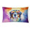 Bernese Mountain Dog Hippie Dawg Fabric Decorative Pillow