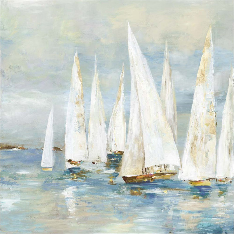 Voiliers blancs par Allison Pearce, art mural sur toile, H 24 po x l 24 po x P 1,5 po