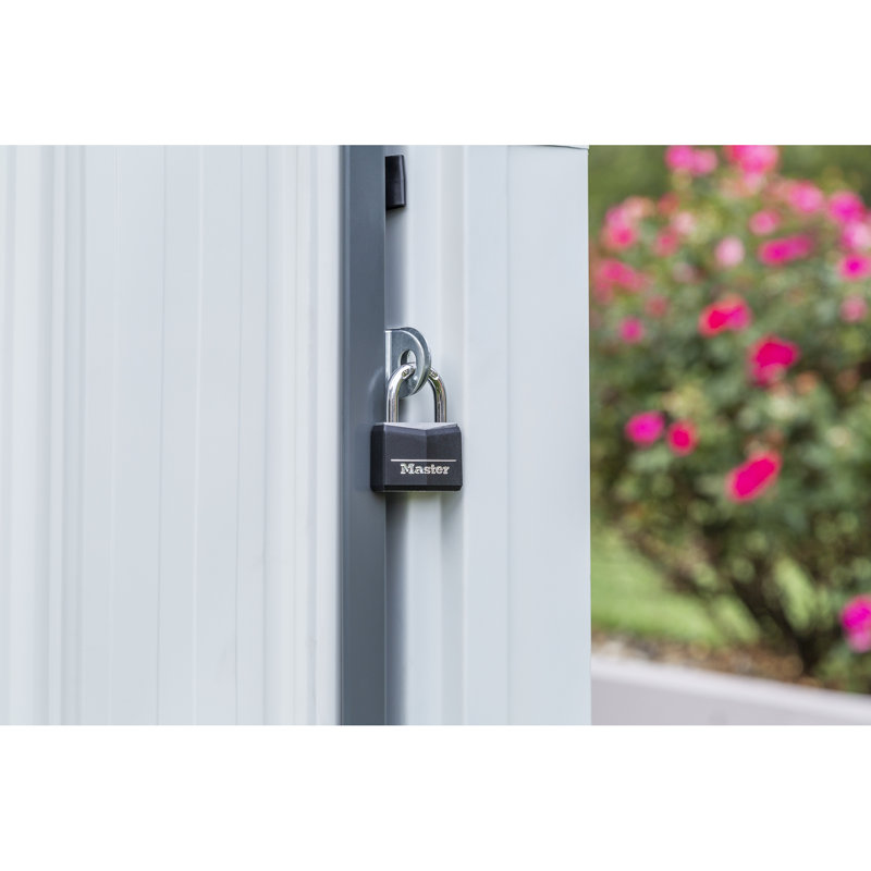 Charcoal and Cream Galvanized Steel 6 x 4 ft Outdoor Storage Shed