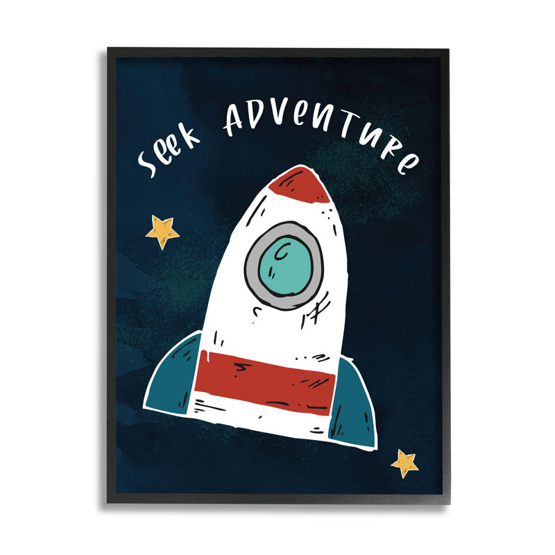 Seek Adventure citation inspirante, Giclée encadrée noir minuit, H 14 po x l 11 po