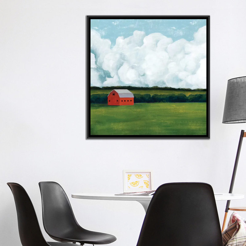 «Lone Barn I» par Grace Popp - reproduction d'art, Toile avec cadre noir, Pas de tapis, H 37 po x l 37 po x P 1,5 po