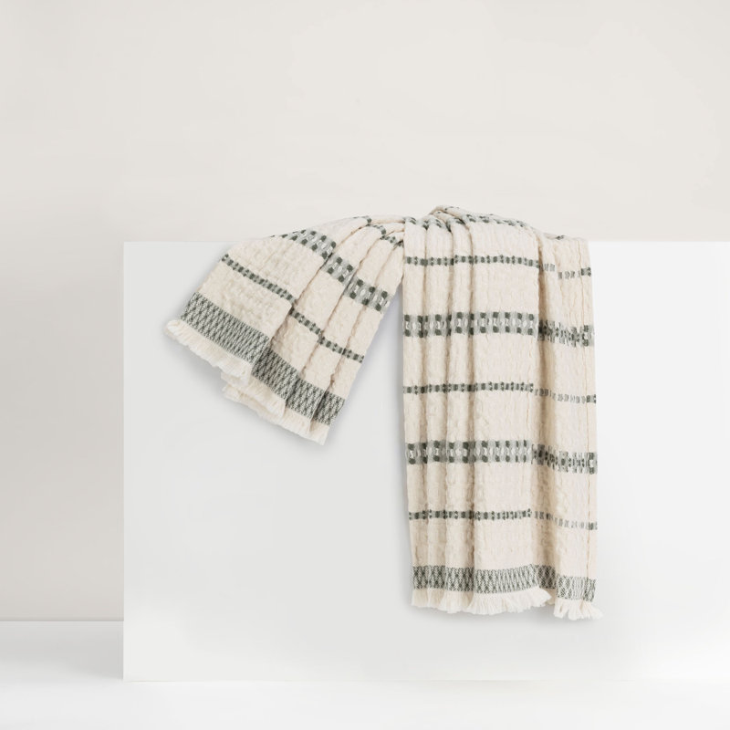Lisbon Cotton Throw, Olive