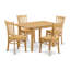 Ensemble de salle à manger 5 pièces comprenant une table rectangulaire avec rallonge papillon et 4 chaises de cuisine, chêne-2061796039-2146460800