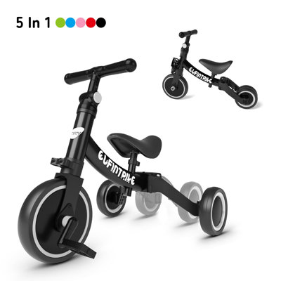 besrey 5 in 1 Toddler Bike for 1 Year to 4 Years Old Kids, Toddler Tricycle Kids Trikes Tricycle, Toys for Boy & Girl, Balance Training, Removable Pedals