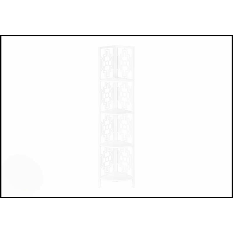 Stylish 4-Tier Corner Etagere Bookcase, Space-Saving Design For Office And Bedroom, White Laminate Shelves, Durable Metal Frame.