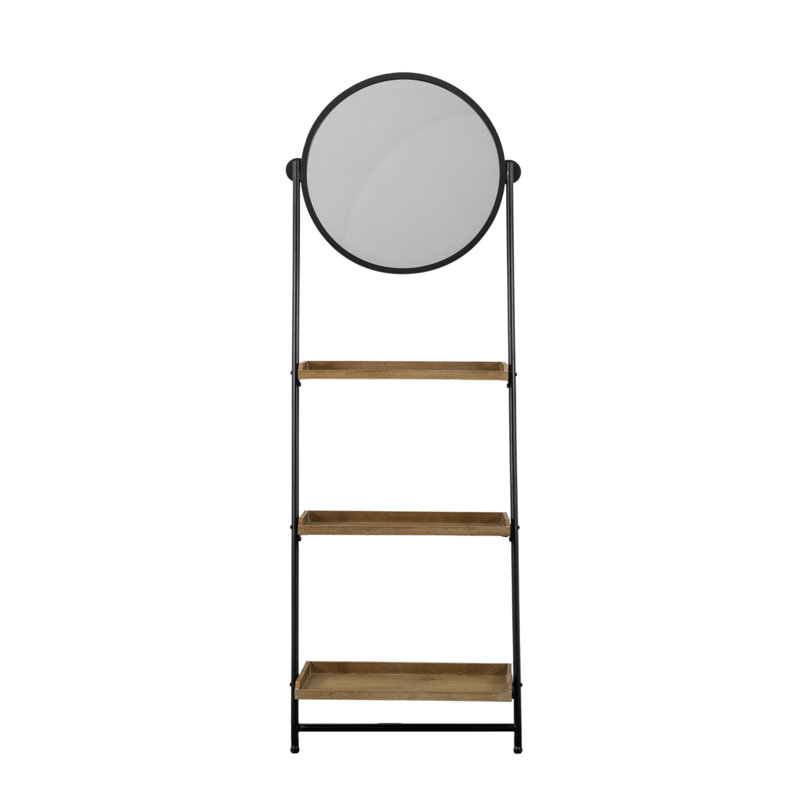 Lakemoore Flat Floor Mirror with Shelves