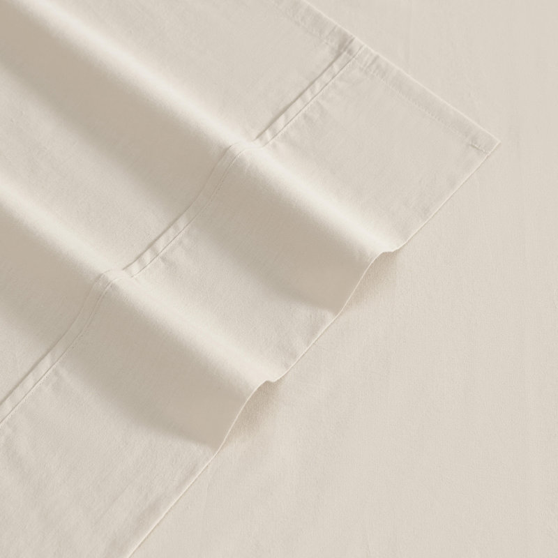 Ensemble de draps en coton percale Eddie Bauer, Ensemble de draps pour très grand lit + un drap-h, Gris clair