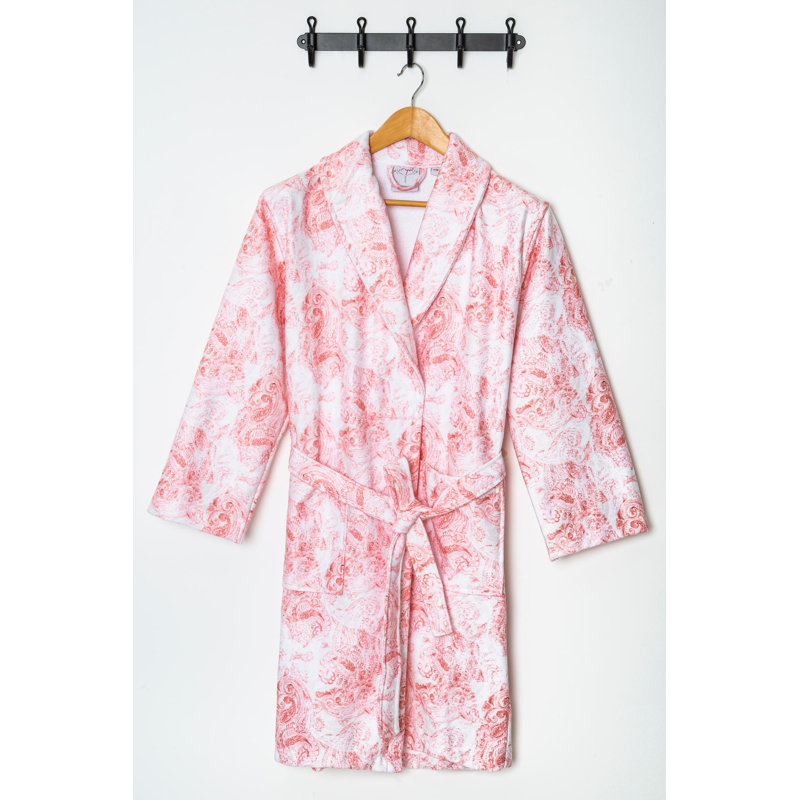 Cotton Above Knee Bathrobe with Pockets, L/XL