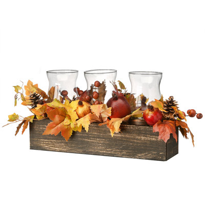 24" Maple Leaves Candleholder Centerpiece