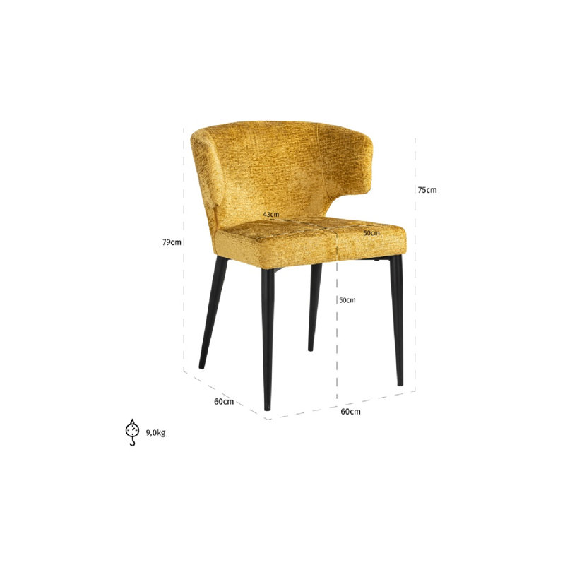 Taylor Upholstered Arm Chair, Yellow
