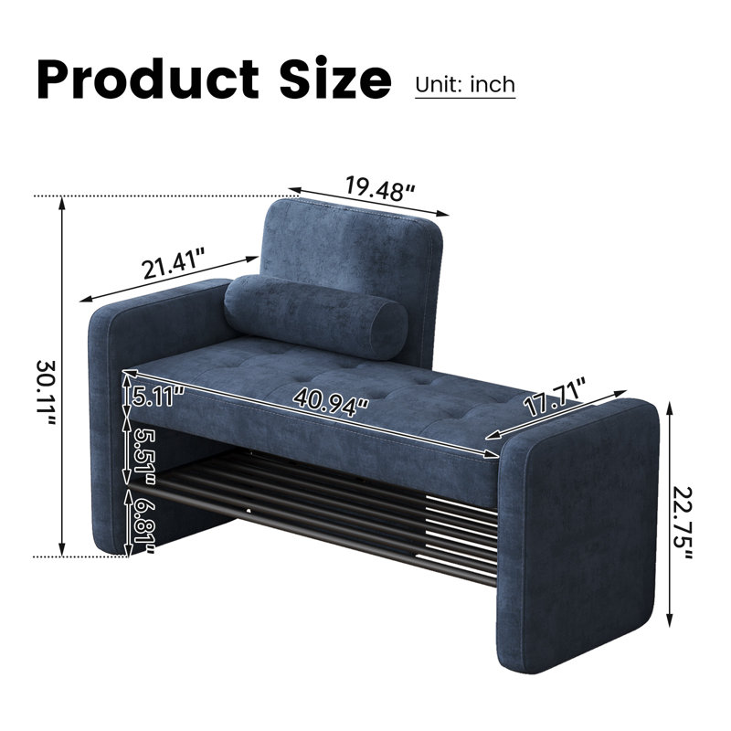 Polyester Upholstered Storage Bench