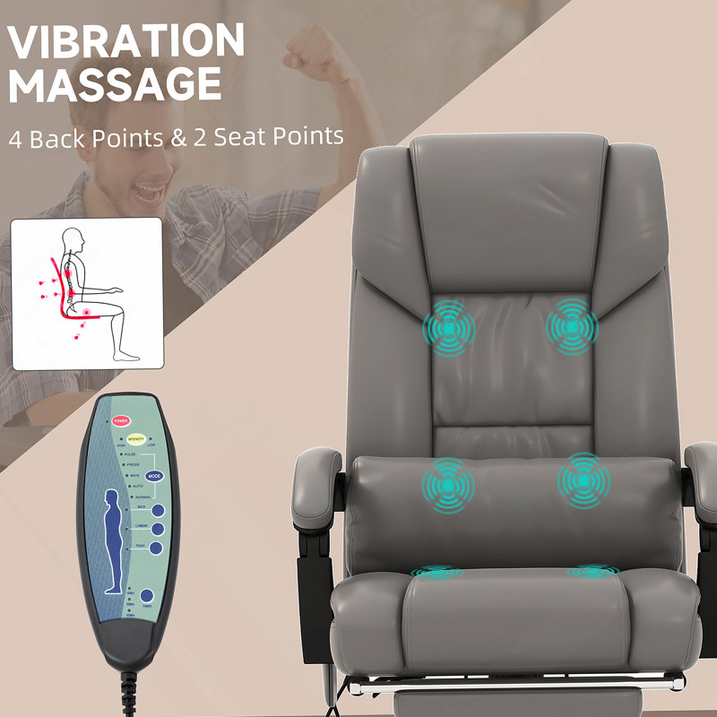 Vinsetto High Back Vibration Massage Office Chair with 6 PoinRemote