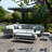 Bayboro Outdoor Fabric Rectangular Corner Dining Set - with Rising Table - Lead Chine