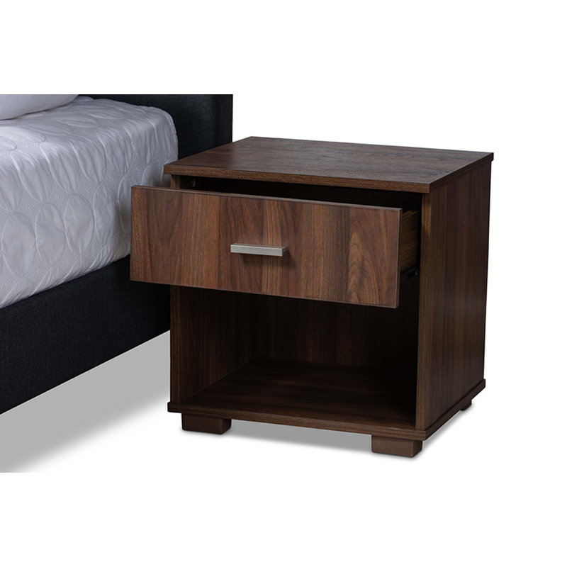 Ensemble de chambre à coucher rembourrée 3 pièces Harville, Charbon de bois / noix, Grand