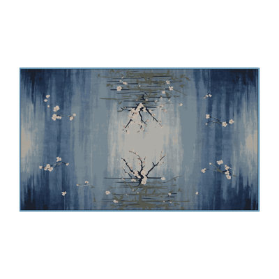 Machine Washable Blue Area Rug