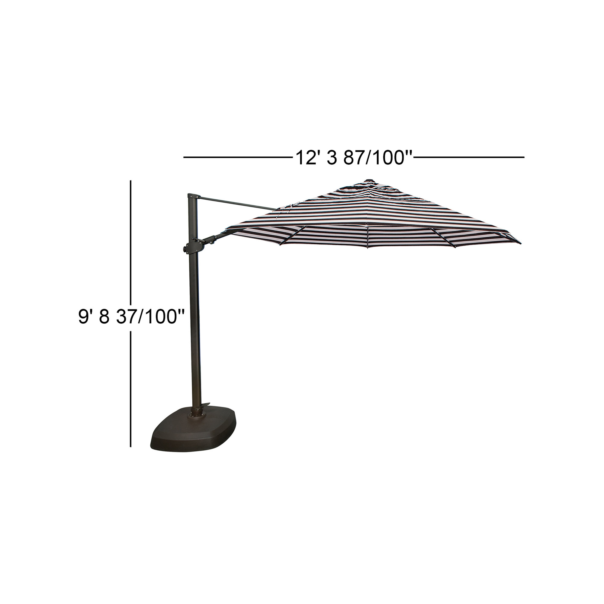 Birchbrook 147.87'' Sunbrella® Cantilever Outdoor Umbrella, Black
