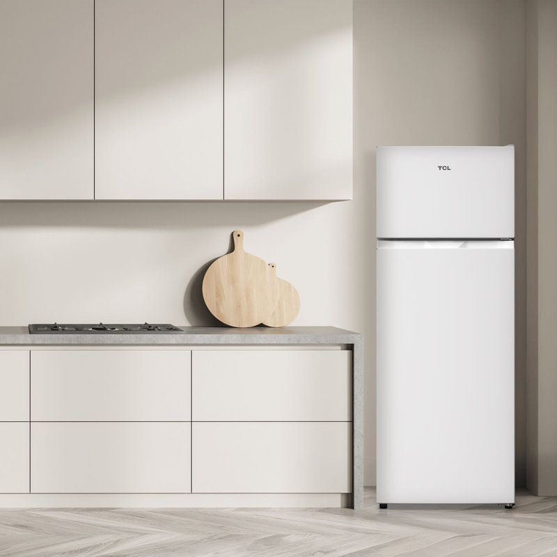 7.3 Cu. Ft. Double Door Refrigerator White with Freezer, White