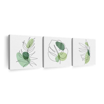 Feuilles de palmier minimalistes, reproduction sur toile