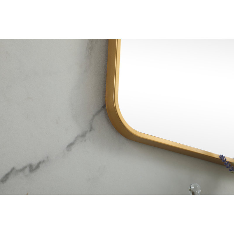 Miroir mural en métal, 42 po x 42 po, Laiton