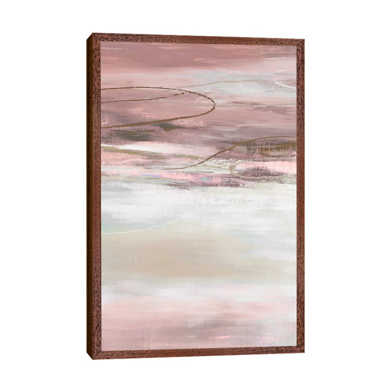 Geo Cache In Pale by Liz Jardine - Print on Canvas, 101.6 cm H x 66.04 cm W, Classic Brown Wood Framed