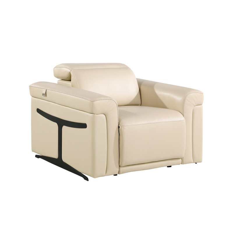 Fauteuil inclinable électrique Don cuir, Beige
