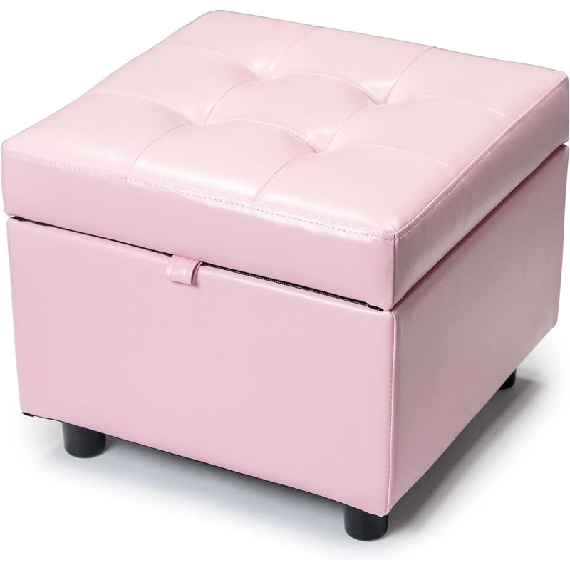 Kaje Upholstered Ottoman, Pink