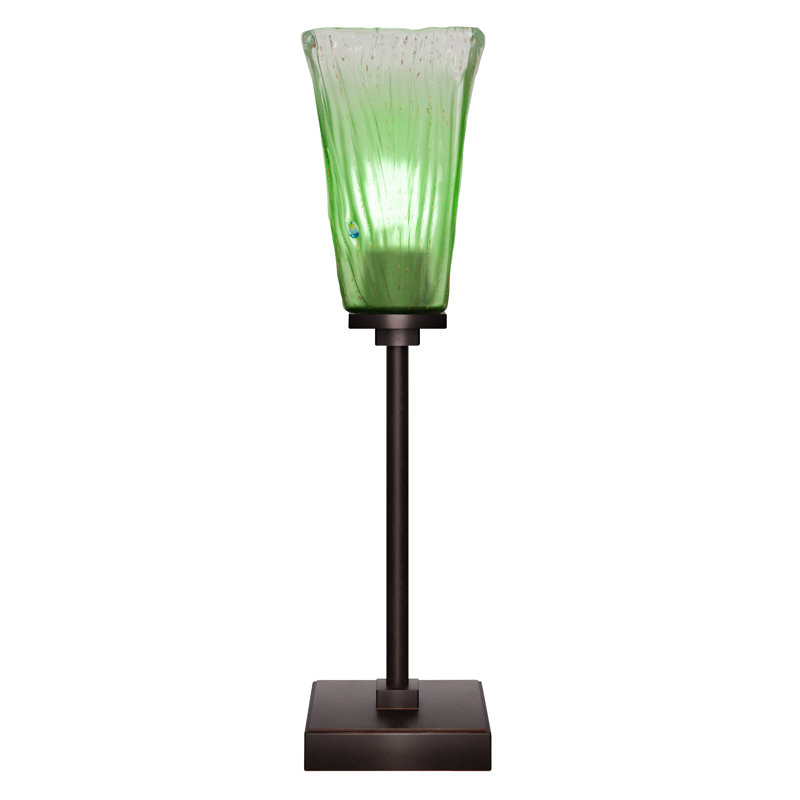 Lampe d'appoint avec verre 5 po Lannah, Granit foncé, Vert