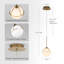 Nacre - Luminaire suspendu sphérique simple à intensité variable 6,9 po avec verre givré et laiton poli, îlot de cuisine réglable de 135 po