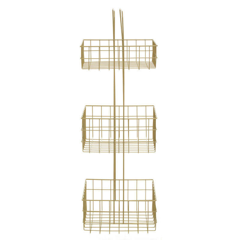 Amalea Freestanding Stainless Steel Shower Caddy, Gold