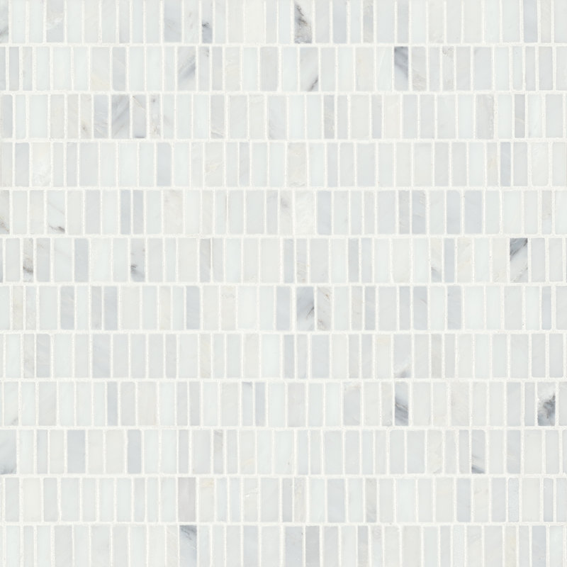 Carreau de mosaïque en marbre Monet, Blanc oriental