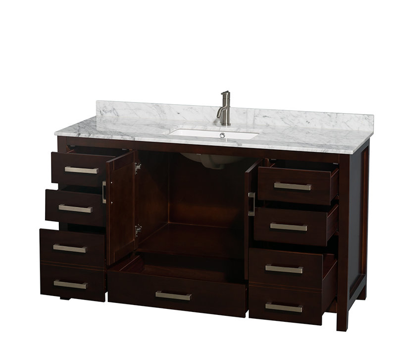 Sheffield 60" Single Bathroom Vanity Set, White