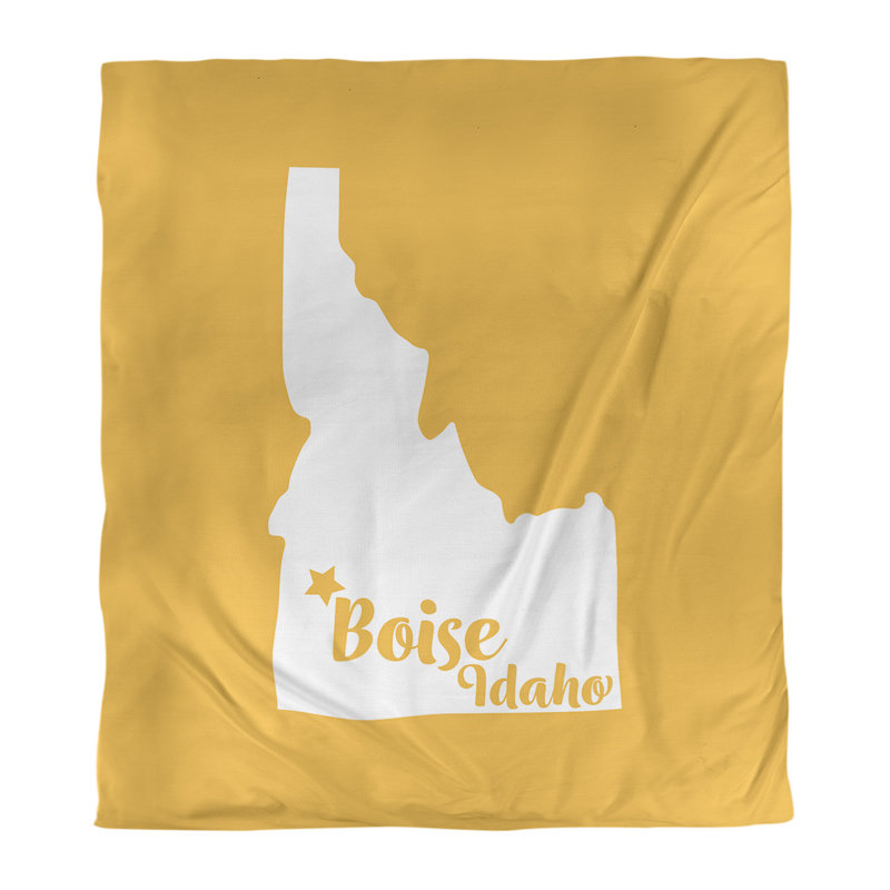 Housse de couette boise idaho, Housse de couette pour grand lit, Jaune, Polyester brossé